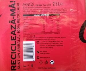 Drink Label Coca Cola Zero Zah R S C Coca Cola Hbc Romania S R L