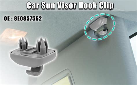 Amazon X Autohaux Gray Car Plastic Sun Visor Hook Clip Bracket