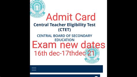 Ctet New Dates For Canceled Exam Th Dec Nd Shift And Dec Both