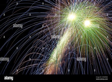 Colourful Pyrotechnic Fireworks In The Sky Stock Photo Alamy