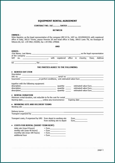 Ssi Rental Agreement Template