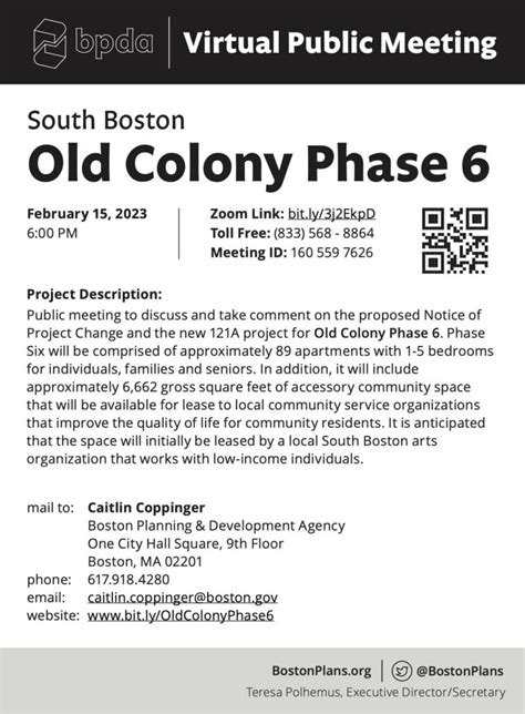 BPDA Community Meeting Old Colony Phase 6 Caught In Southie