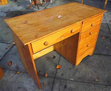 UHURU FURNITURE & COLLECTIBLES: SOLD Pine Wood Desk - $60