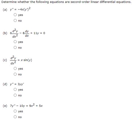 Solved Determine Whether The Following Equations Are