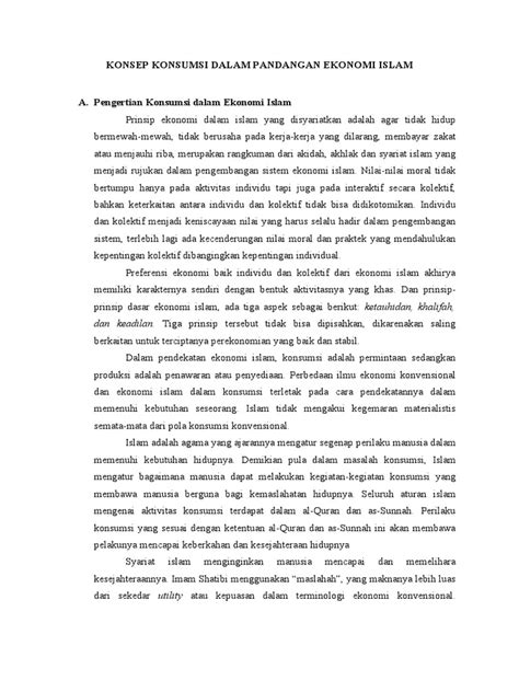 Makalah Konsep Konsumsi Dalam Pandangan Ekonomi Islam Pdf