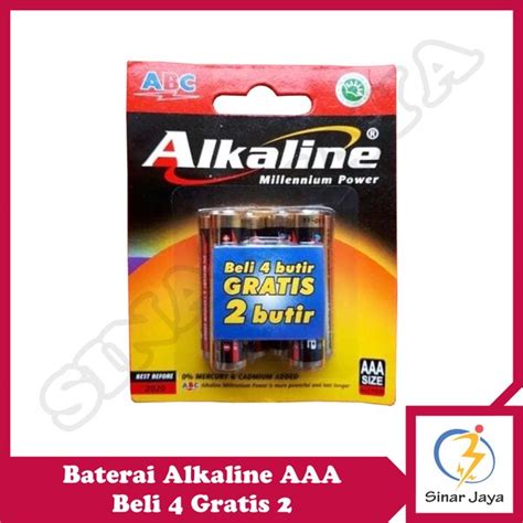 Jual Batu Baterai Atau Battery ABC Alkaline AAA 6 Pcs Beli 4 Gratis