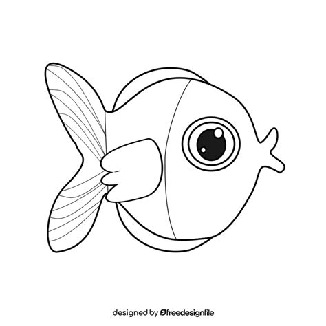 Cartoon fish black and white clipart free download