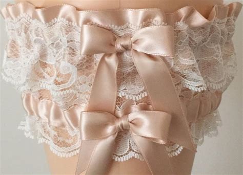 Blush And Ivory Lace Wedding Garter Set Bridal Garter Prom Garter