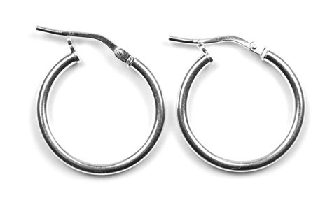 Mm French Locking Hinged Hoop Earring In Sterling Silver