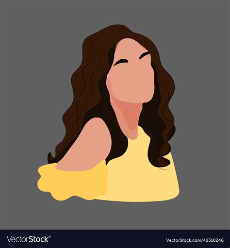 Flat minimalist style portret Royalty Free Vector Image