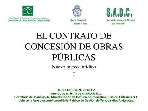 PPT EL CONTRATO DE CONCESIÓN DE OBRAS PÚBLICAS PowerPoint