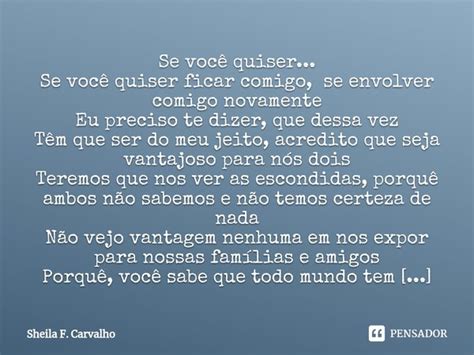 ⁠se Você Quiser Se Você Quiser Sheila F Carvalho Pensador