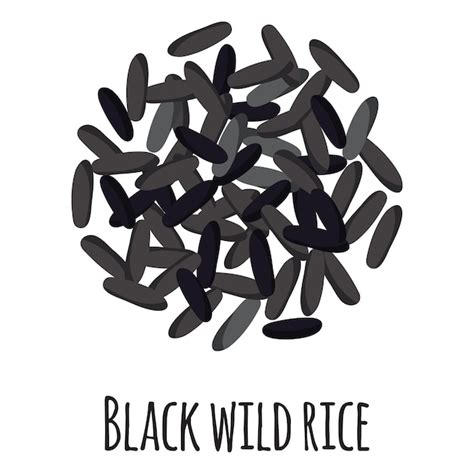 Premium Vector Black Wild Rice For Template Farmer Market Design