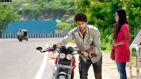 Download Geetha Govindam Vijay Pushing Motorcycle Wallpaper ...