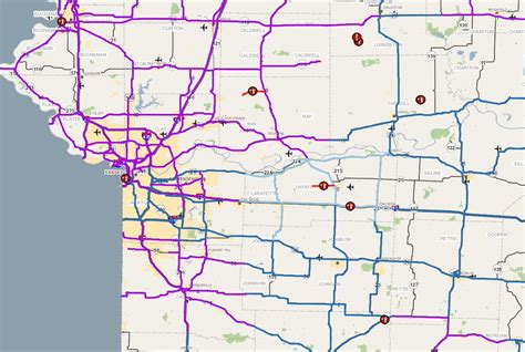 The current MoDOT traveler map shows most highways and interstates in ...