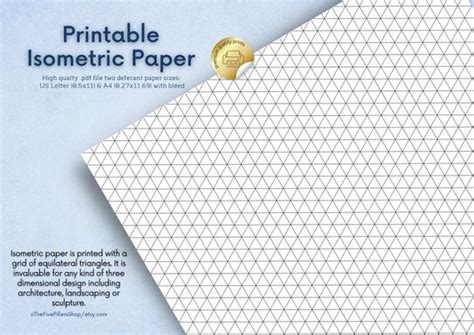 Isometric Graph Paper Digital Isometric Grid Paper Pdf And Etsy