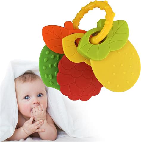 Baby Teething Toys Baby Chew Toys Soft Silicone Fruit Teething Toys