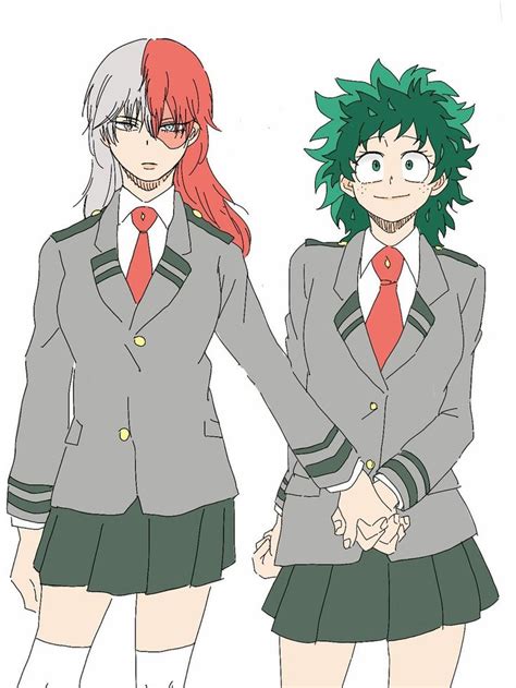 Todoroki Shouto X Midoriya Izuku Genderbend My Hero Academia Memes My Hero Academia Mina My