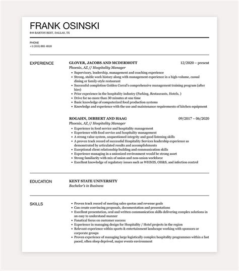 Examples Of Resume Profile Section