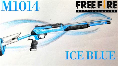 How To Draw M1014 Ice Blue Garena Free Fire Vẽ M1014 Hàn Băng