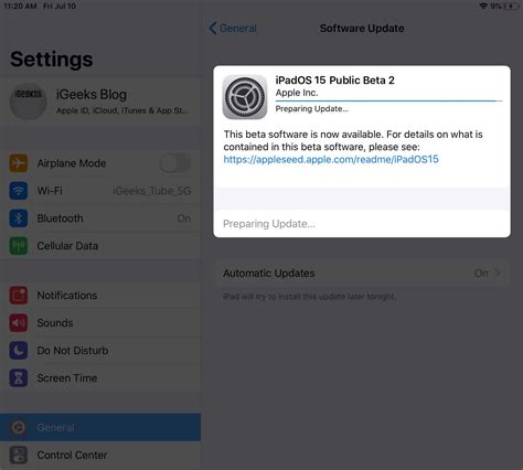 Cómo descargar e instalar iPadOS 15 beta pública 8