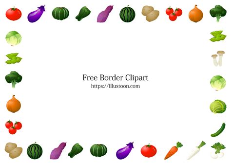 Vegetable Border Background Free PNG Image｜Illustoon