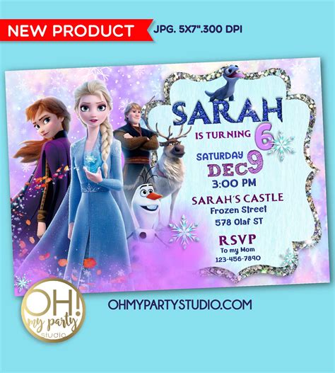 Frozen 2 Birthday Party Invitation Frozen 2 Invitation Frozen 2 Part