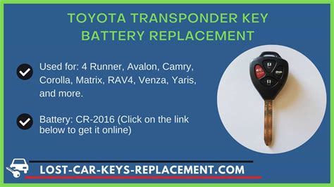 Toyota Venza Key Replacement What To Do Options Costs More