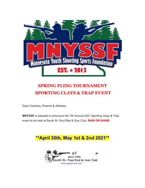 Spring Fling Tournament South Saint Paul Rod And Gun Club