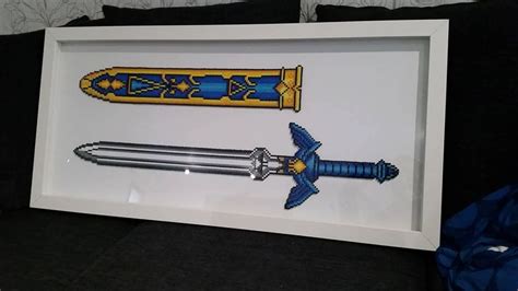 Legend Of Zelda Master Sword And Holster Perler Beads By Sborgana Perler Beads Designs