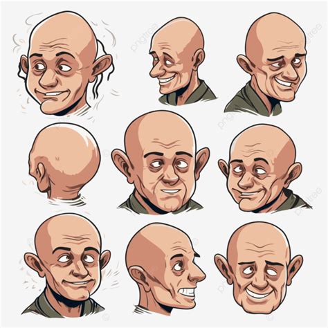 Bald Clipart Male Character Cartoons Vector Various Variations Of The