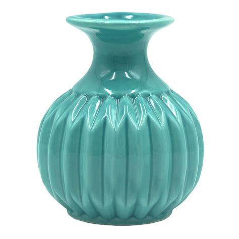 Teal Ceramic Vase, 4" | At Home