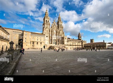 Santiago De Compostela Cathedral View From Obradoiro Square Cathedral