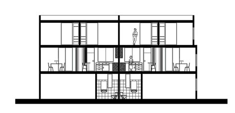 The Right Side Cut Section View Of The 23x16m Architecture Triple