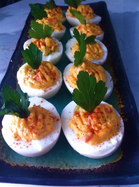 Creole Deviled Eggs Cooking In Red Socks