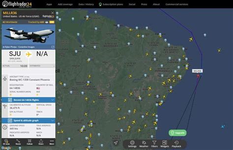 Voo de WC 135 farejador nuclear dos EUA na costa brasileira é um dos