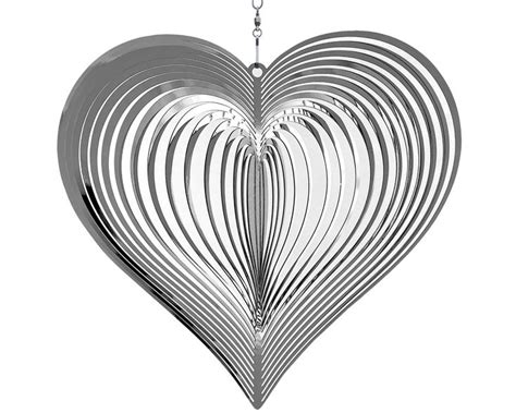 Heart Wind Spinner Metal Kinetic Hanging Sculpture For Outdoors Etsy