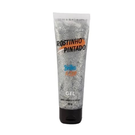 Bisnaga Gel P Cabelo Corpo E Rosto Prata Glitter 30 Gr Alegra Festa