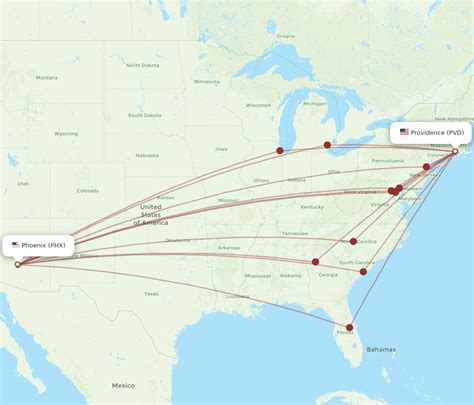 All Flight Routes From Phoenix To Providence Phx To Pvd Flight Routes