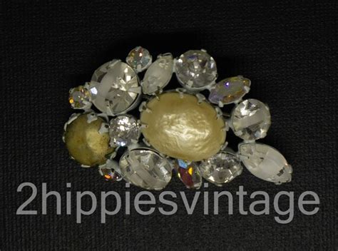 Gorgeous Large Vintage Signed Regency Jewels Rhinesto Gem