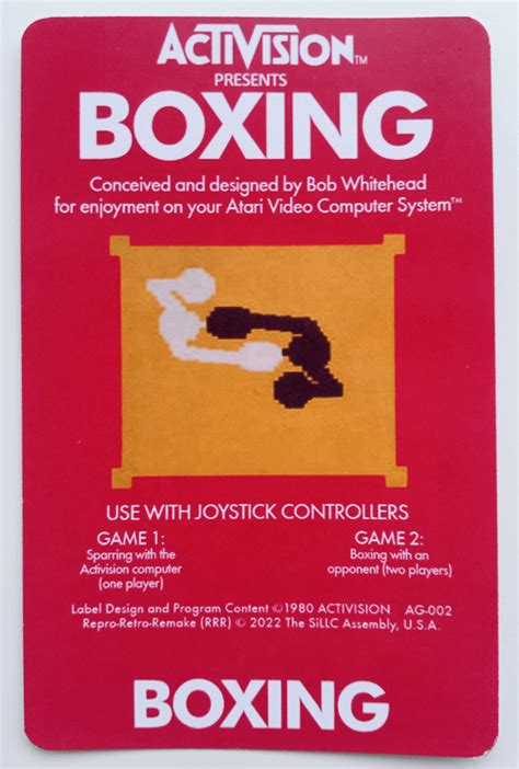 Buy Ersatz Cartridge Label für Atari 2600 Activision Spiel Boxing for