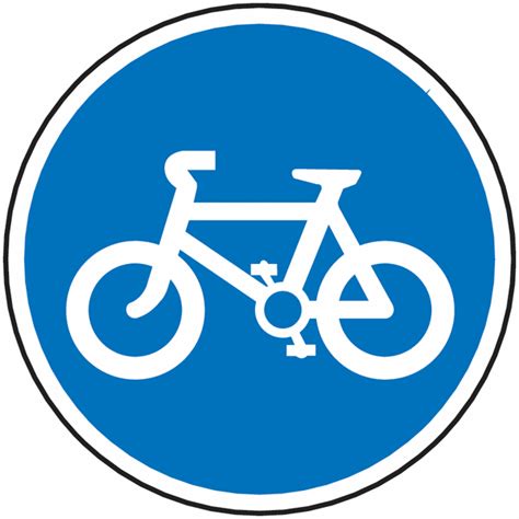 Cycle Route Symbol Roadandcar Park Traffic Sign Bluewhite Seton