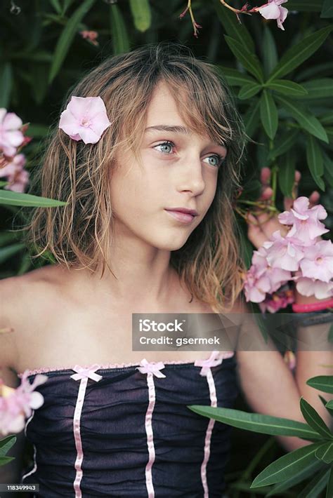 Oleander Girl Stock Photo - Download Image Now - Adolescence, Black ...