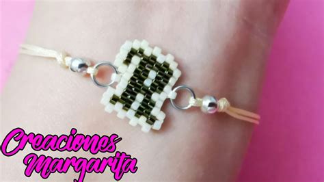 LETRA R COMO HACER LETRA R MIYUKI FACIL PULSERA CON INICIALES PEYOTE