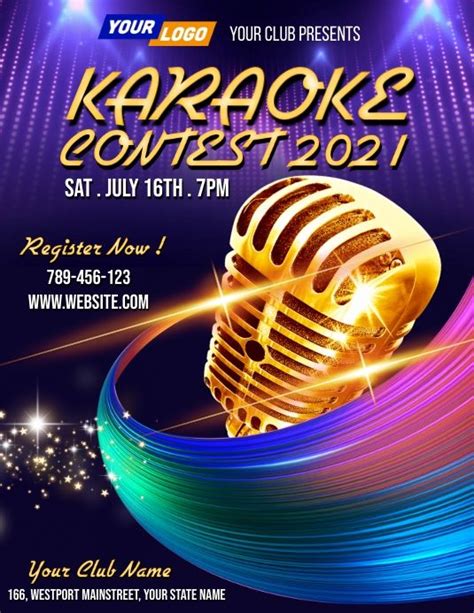 Karaoke Contest Template In 2021 Contest Poster Karaoke Poster Template