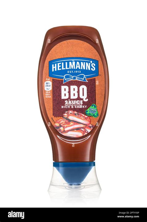 London Uk April Bottle Of Hellmann S Bbq Rich And Smoky