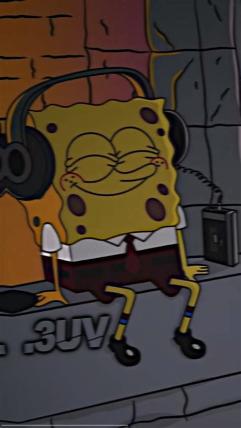 Spongebob Wallpaper with Headphones