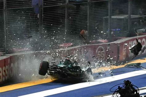 Lance Stroll Formula One Driver Suffers Huge Crash During Singapore Gp