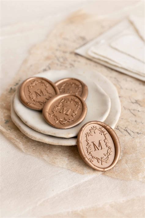 Foliage Monogram Self Adhesive Wax Seals Shop Papira