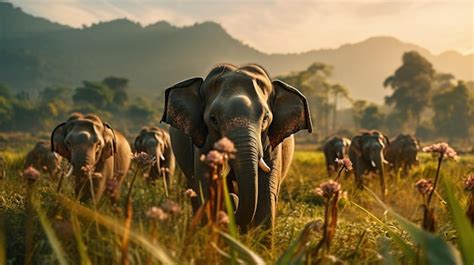 Premium AI Image | elephants in the forest